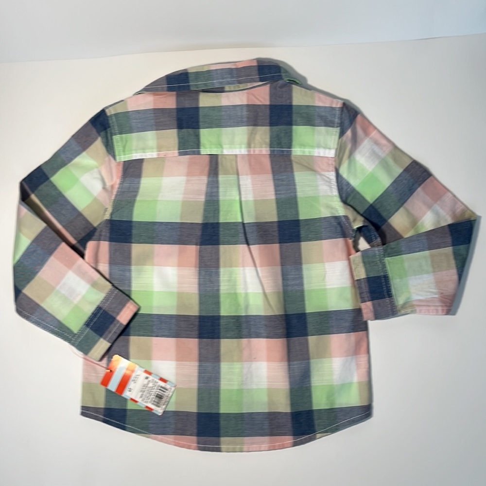 Cat and Jack. Boys' Long Sleeve Plaid Button-Down Shirt 4T - Picture 5 of 5